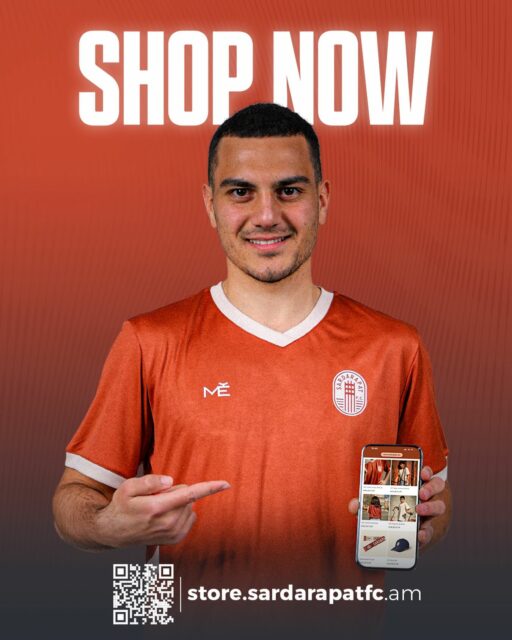 Don’t forget, our official merchandise and the new season kit are now available in our online store! 🛍️
🤩 On home matchdays, enjoy special discounts on club products.
Come to the stadium, support the team, and take advantage of this great opportunity! 😉

#SardarapatFC • #BornInVictory #SFC