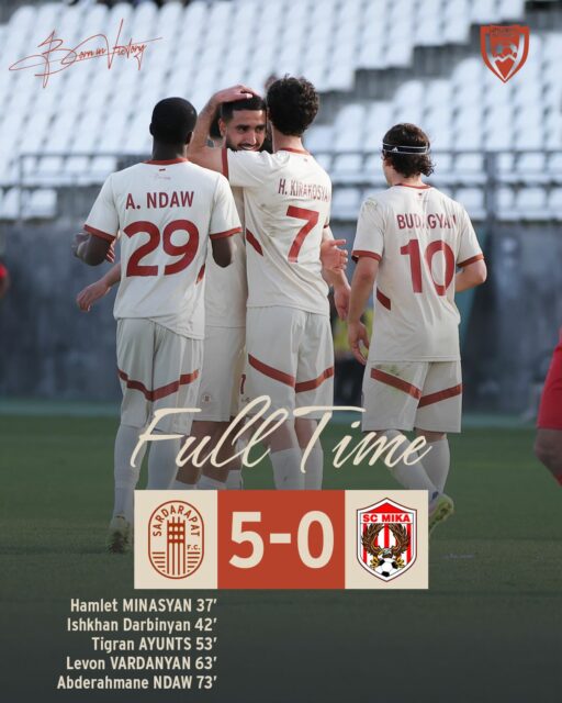 5️⃣ goals, 5️⃣ different goal scorers 🤩👌
#SardarapatFC • #BornInVictory