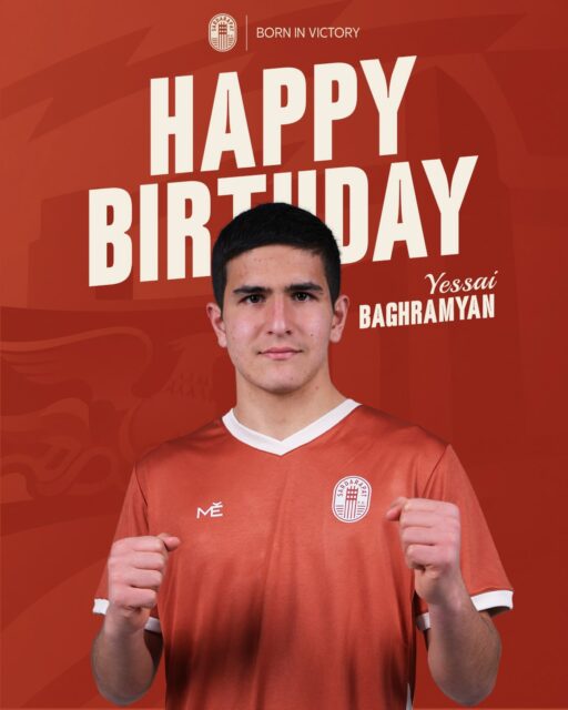 Today, Sardarapat FC defender Yessai Bagramyan celebrates his 18th birthday 🎉

🥳 Happy Birthday, @baghramyann_3 ! We wish you good health, continued growth, many victories, and great success in Sardarapat FC colors 🙌

#SardarapatFC • #BornInVictory #SFC
