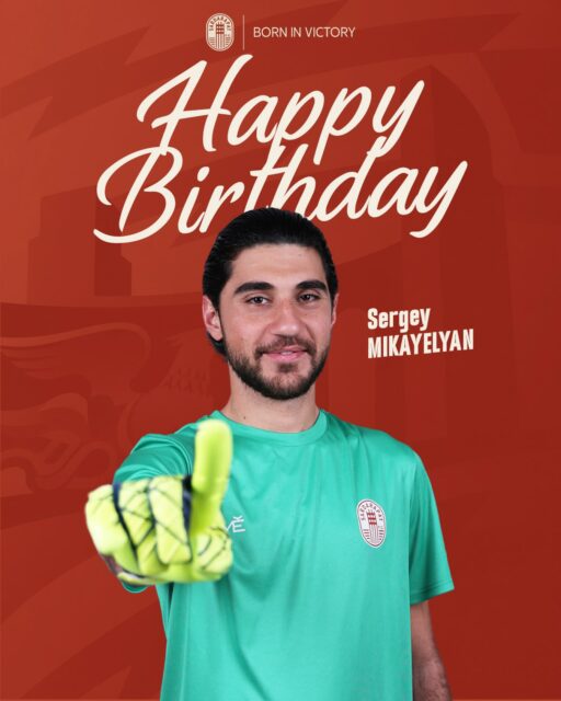 🥳 Today, Sardarapat FC goalkeeper @serg_mikayelyan celebrates his birthday!🧤🎉
We warmly congratulate Sergey and wish him good health, happiness, success, clean sheets, memorable victories, and all the best both on and off the pitch.
✨ Happy Birthday, Sergey! 🐂
#SardarapatFC • #BornInVictory #SFC