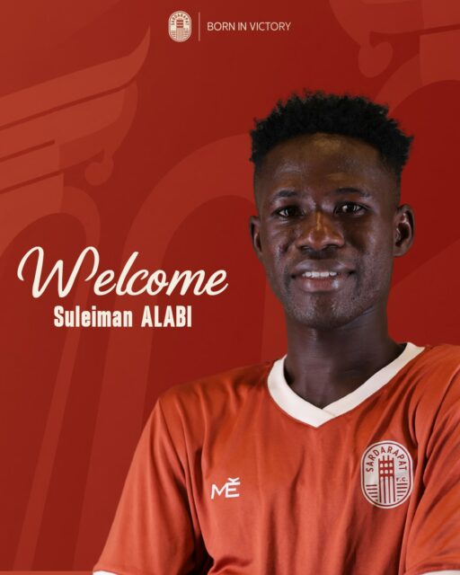❗️OFFICIAL STATEMENT: SULEIMAN ALABI
✍️📑 Sardarapat FC is delighted to announce the signing of Nigerian forward Suleiman Alabi.
The 20-year-old arrives from Nigerian side El-Kanemi Warriors and has also represented the Nigeria U-20 National Team.
👋 Welcome to SFC, Suleiman!
We wish you every success, memorable performances and many victories in our colours.
#SardarapatFC • #BornInVictory #SFC
