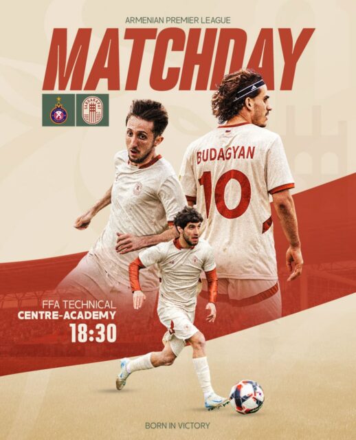 🤩 IT’S A MATCHDAY 🙌
🏆 Armenian Premier League
📌 Round 3
🆚 FC Pyunik
⌚️ 18:30 (GMT+4)
🏟️ FFA Technical Centre-Academy Stadium
#SardarapatFC • #BornInVictory #SFC #ArmenianPremierLeague