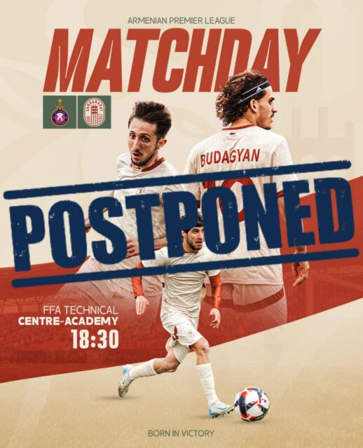❗️NO MATCH TODAY
❌ Today’s Round 3 Armenian Premier League 2026/27 match between FC Pyunik and Sardarapat FC has been postponed due to technical issues at the stadium.
🗓️ We will provide further information regarding the rescheduled date of the match.
#SardarapatFC • #BornInVictory #SFC