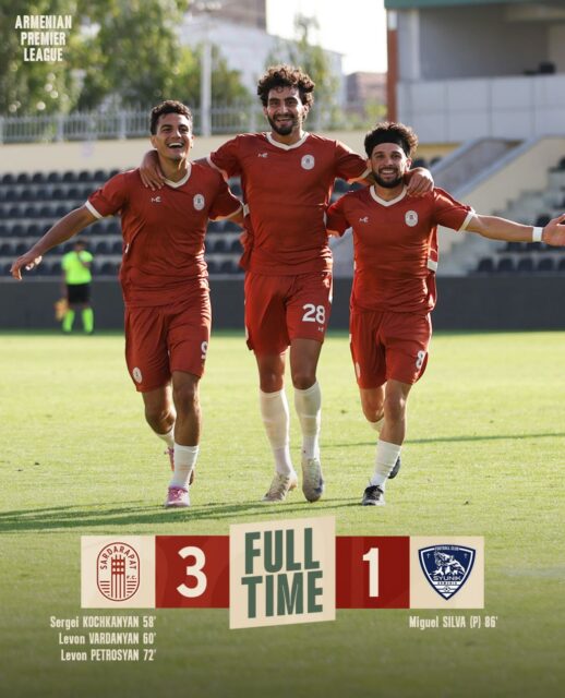 🤟Another victory in Armenian Premier League 🔥
Moving forward 😉
#SardarapatFC • #BornInVictory #SFC