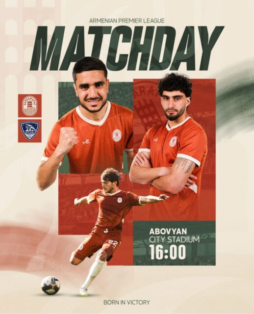 🤩 IT’S A MATCHDAY 🙌
🏆 Armenian Premier League
📌 Round 5
🆚 FC Syunik
⌚️ 16:00 (GMT+4)
🏟️ Abovyan City Stadium
🎥 LiveStream - Armenian Premier League YouTube Channel/ FreeNews TV Channel
#SardarapatFC • #BornInVictory #SFC #ArmenianPremierLeague