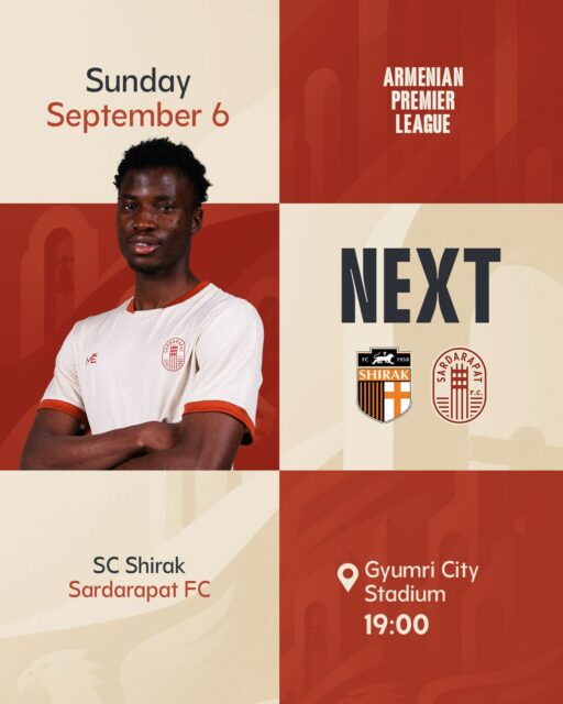 🚌 We’re heading to Gyumri!🔥
This Sunday, our opponents will be SC Shirak⚔️

#SardarapatFC • #BornInVictory #SFC